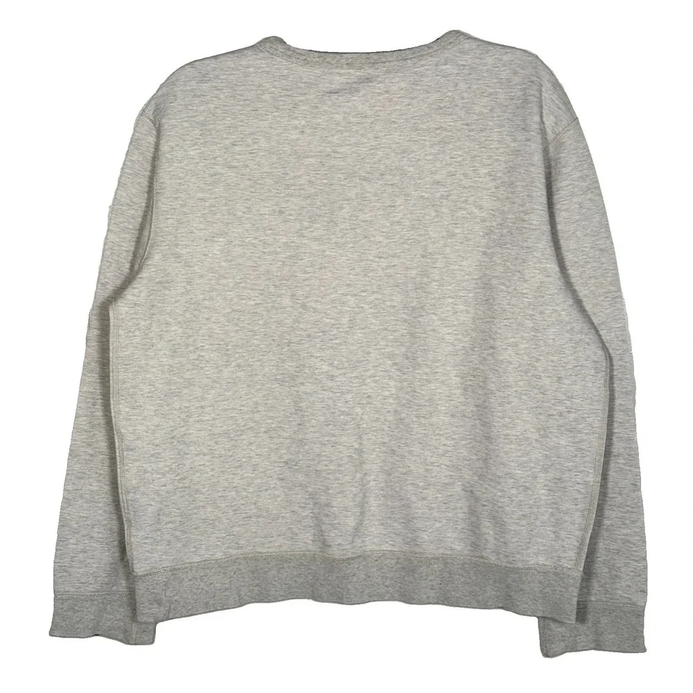 Polo Ralph Lauren Logo Embossed Double Knit Sweatshirt Men's L Gray Crewneck